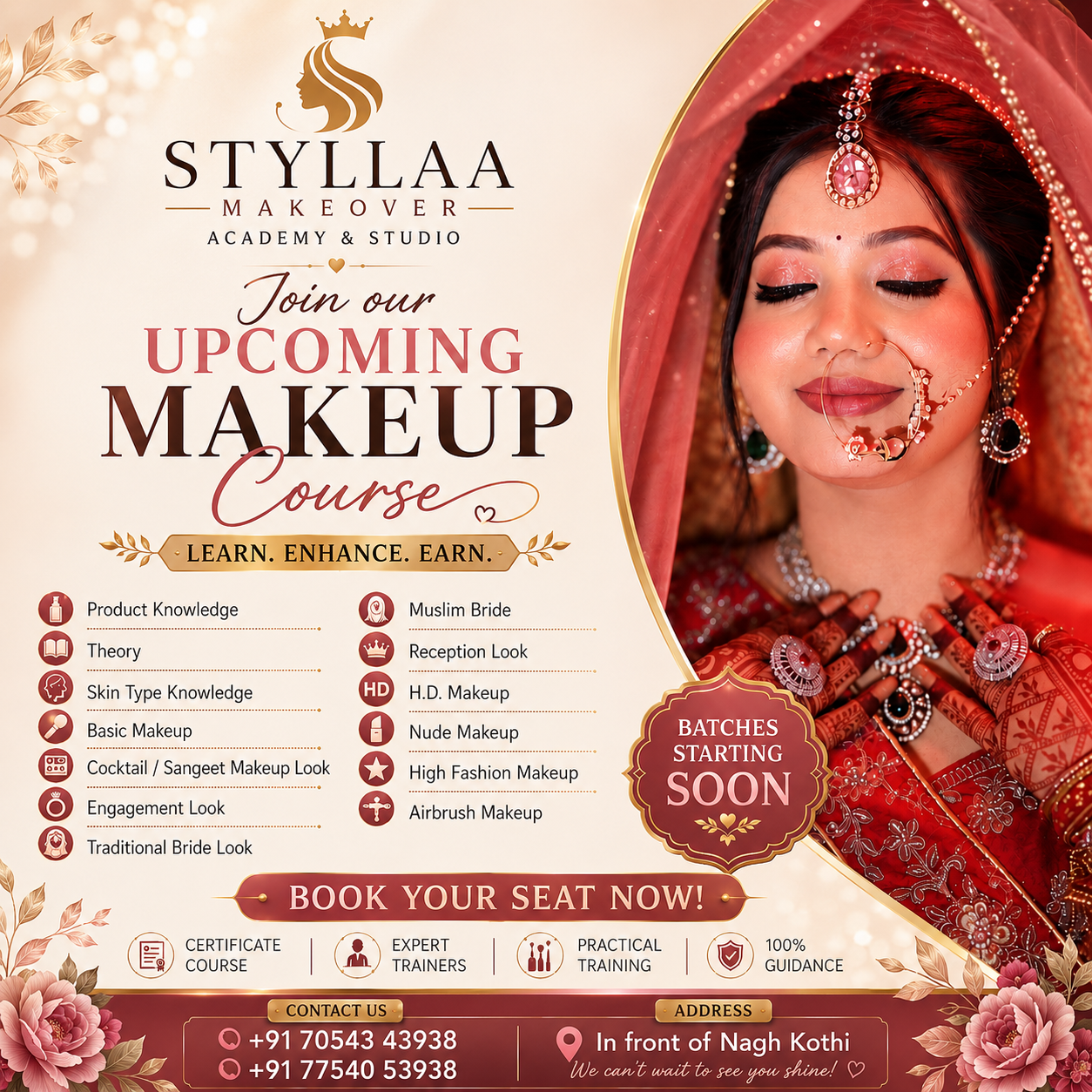 Upcoming Makeup Course at Stylaa Makeover Hardoi