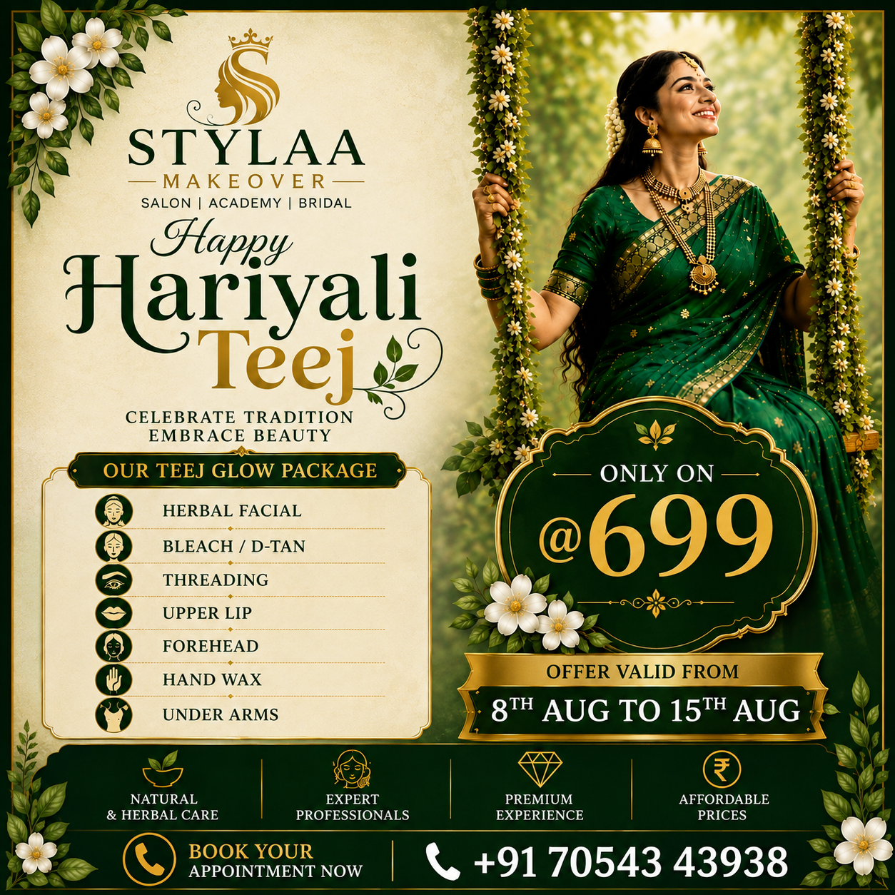 Hariyali Teej Beauty Offer at Stylaa Makeover Hardoi